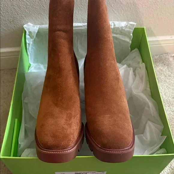 NIB Sam Edelman Rollins Brown Suede Ankle Boots sz 9.5 - Picture 10 of 11